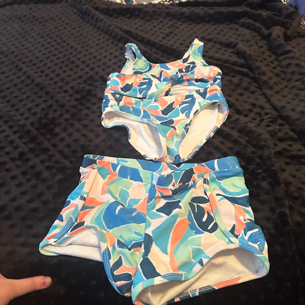 Old Navy Kids Swim Bikini - Blue and Orange Pattern